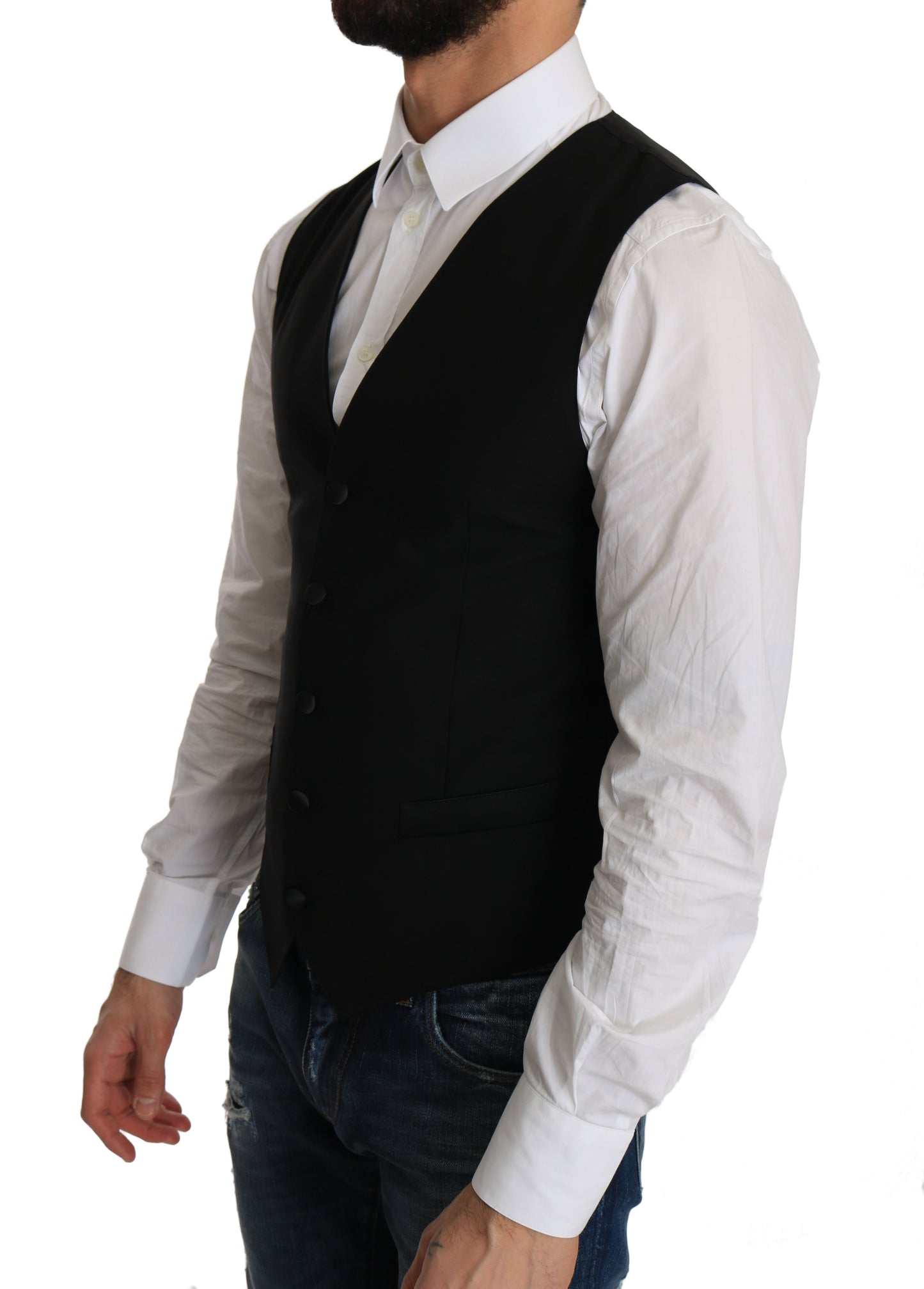 Dolce &amp; Gabbana – Schwarze Weste aus Wolle