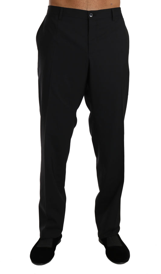 Dolce &amp; Gabbana – Schwarze, formelle Hose aus Wollstretch