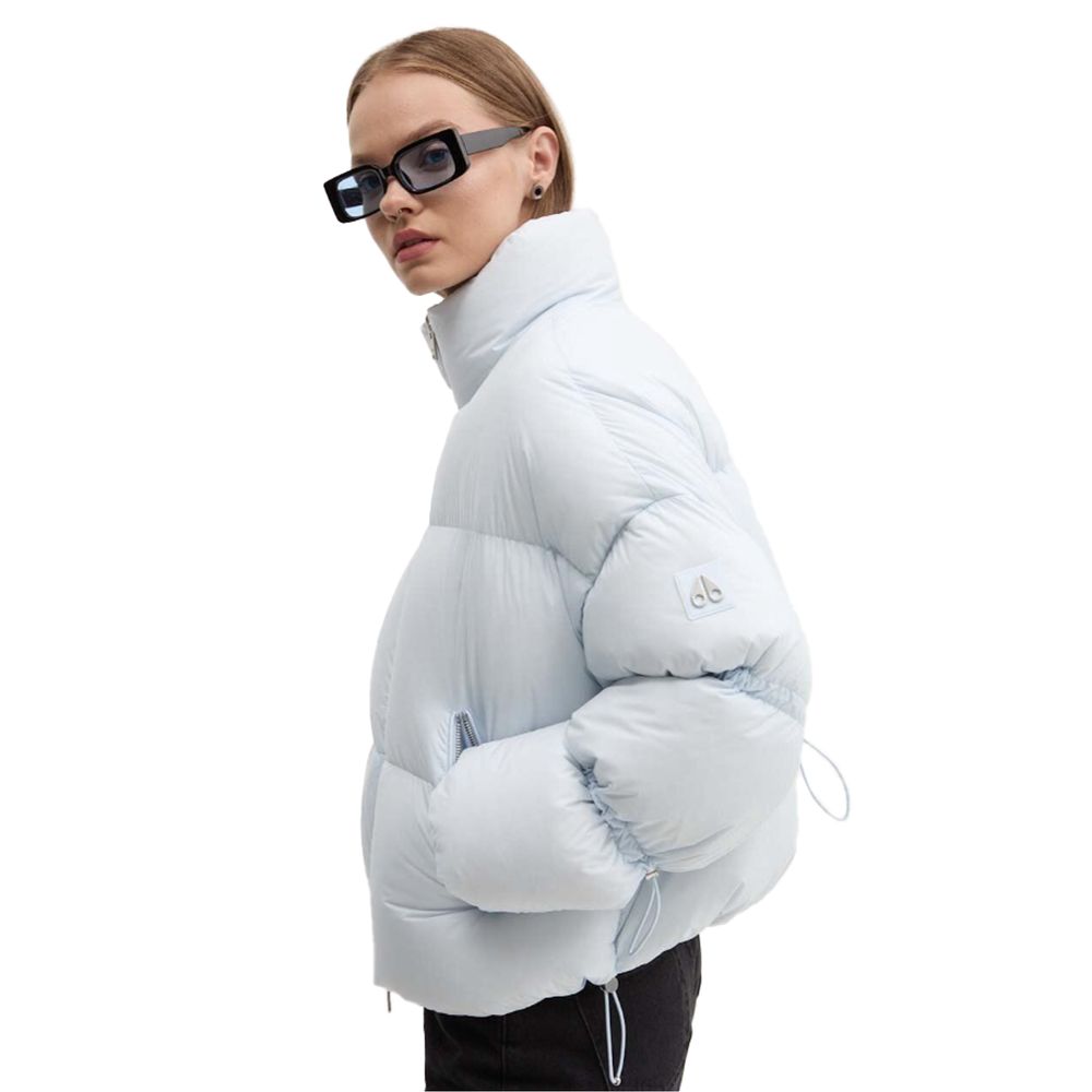 Moose Knuckles Hellblaue Nylon-Damenjacke