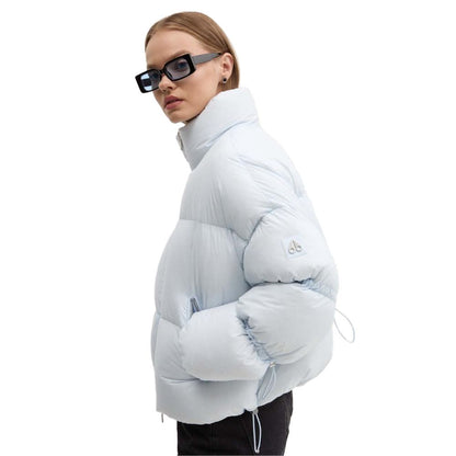 Moose Knuckles Hellblaue Nylon-Damenjacke
