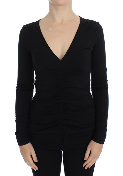 Versace Jeans – Schwarzer Stretch-Langarmpullover