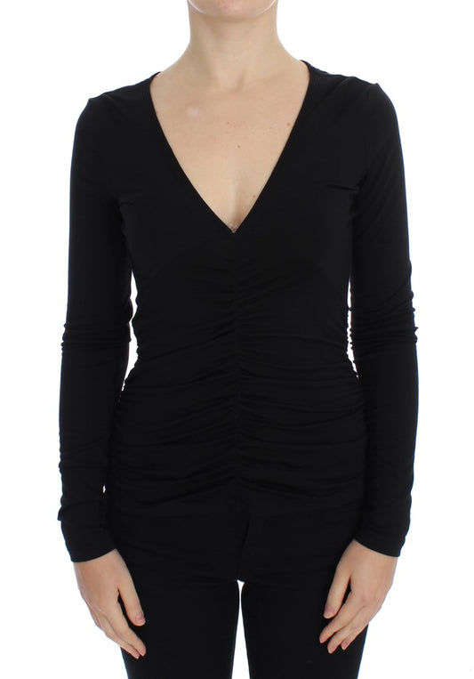Versace Jeans – Schwarzer Stretch-Langarmpullover