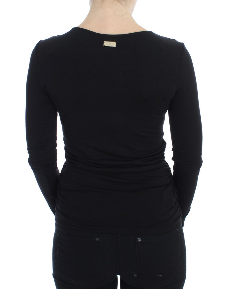 Versace Jeans – Schwarzer Stretch-Langarmpullover