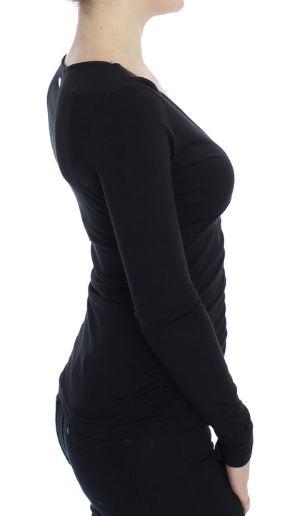 Versace Jeans – Schwarzer Stretch-Langarmpullover