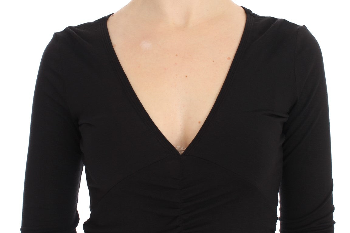 Versace Jeans – Schwarzer Stretch-Langarmpullover