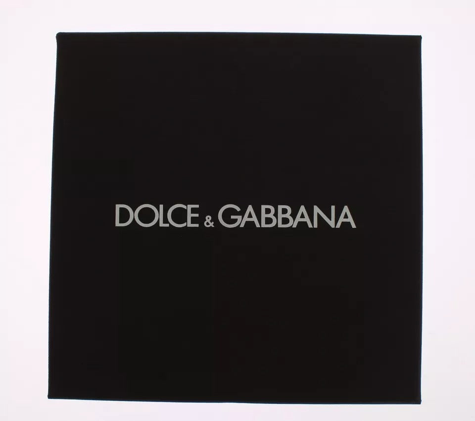 Dolce &amp; Gabbana Brown Gold Raffia Leather Clasp Finder Chain Keyring