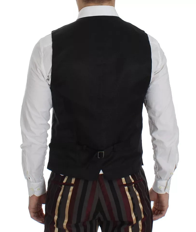 Dolce &amp; Gabbana Multicolor Striped Runway 3 Piece Slim Fit Vest Suit