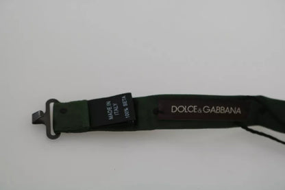 Dolce &amp; Gabbana – Verstellbare Fliege aus grün gepunkteter Seide