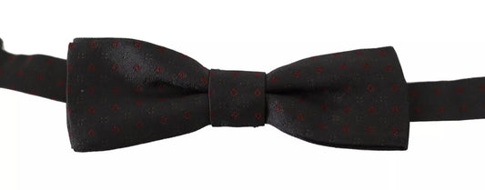 Dolce &amp; Gabbana – Grau gepunktete, verstellbare Seidenfliege