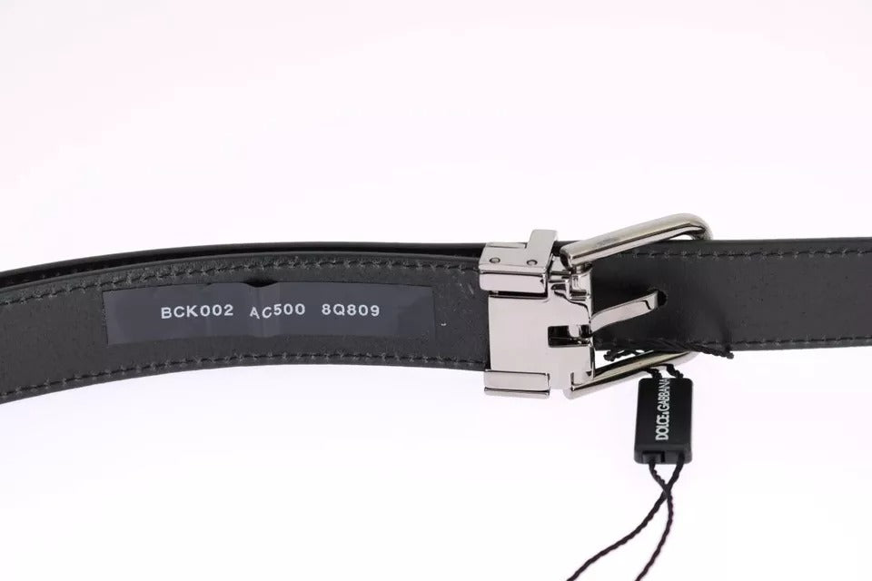 Dolce &amp; Gabbana White Blue Silk Bowtie Leather Belt Gift Box Set