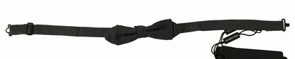 Dolce &amp; Gabbana Gray Pattern Silk Adjustable Neck Bow Tie