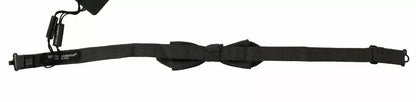 Dolce &amp; Gabbana Gray Pattern Silk Adjustable Neck Bow Tie