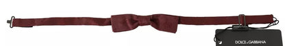 Dolce &amp; Gabbana Bordeaux Silk Floral Faille Adjustable Bow Tie