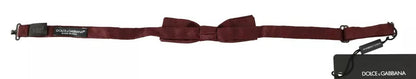 Dolce &amp; Gabbana Bordeaux Silk Floral Faille Adjustable Bow Tie