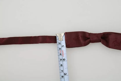 Dolce &amp; Gabbana Bordeaux Silk Floral Faille Adjustable Bow Tie