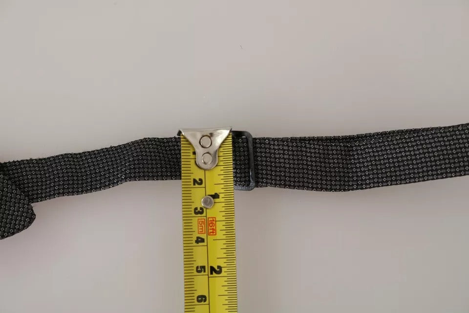 Dolce &amp; Gabbana Gray Silk Patterned Mens Necktie Bow Tie