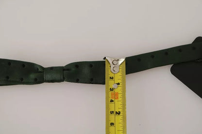 Dolce &amp; Gabbana Green Silk Dotted Mens Necktie Bow Tie