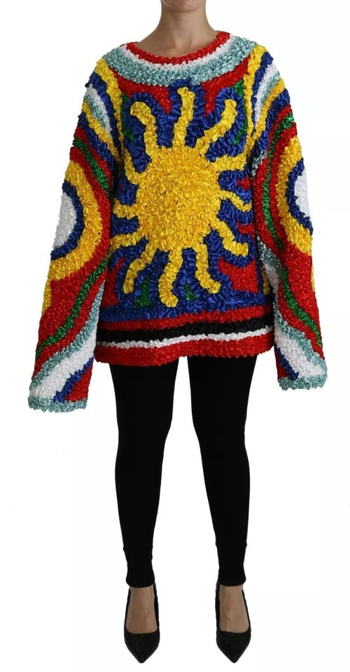 Dolce &amp; Gabbana Mehrfarbiger Blusenpullover mit Rüschen