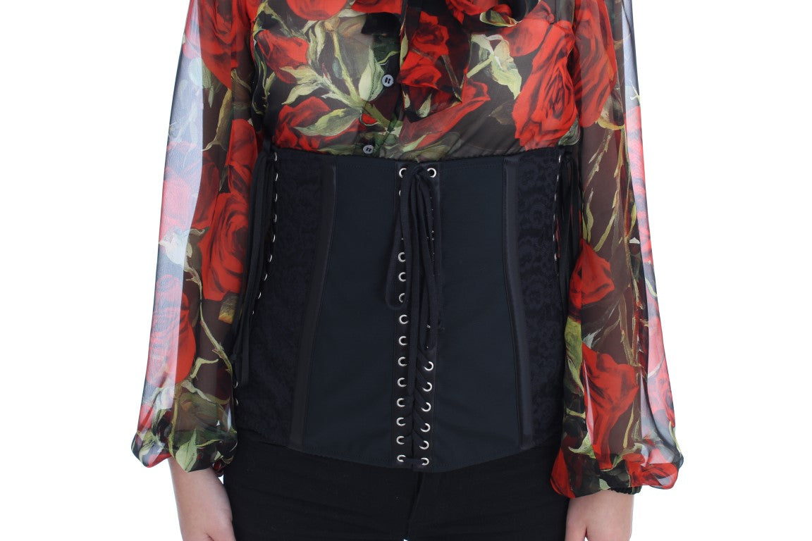Dolce &amp; Gabbana – Schwarzer Stretch-Korsettgürtel mit Taillenriemen