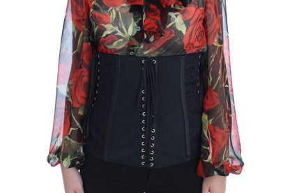 Dolce &amp; Gabbana – Schwarzer Stretch-Korsettgürtel mit Taillenriemen