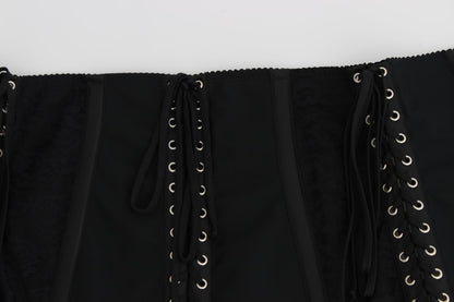 Dolce &amp; Gabbana – Schwarzer Stretch-Korsettgürtel mit Taillenriemen