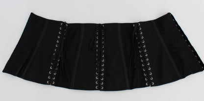 Dolce &amp; Gabbana – Schwarzer Stretch-Korsettgürtel mit Taillenriemen
