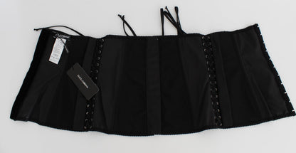 Dolce &amp; Gabbana – Schwarzer Stretch-Korsettgürtel mit Taillenriemen