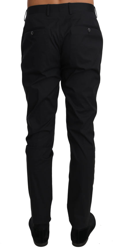 Dolce &amp; Gabbana – Schwarze, formelle Hose aus Baumwollstretch