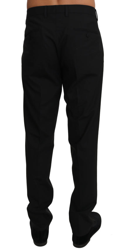 Dolce &amp; Gabbana Schwarze Stretch-Anzughose aus Wolle