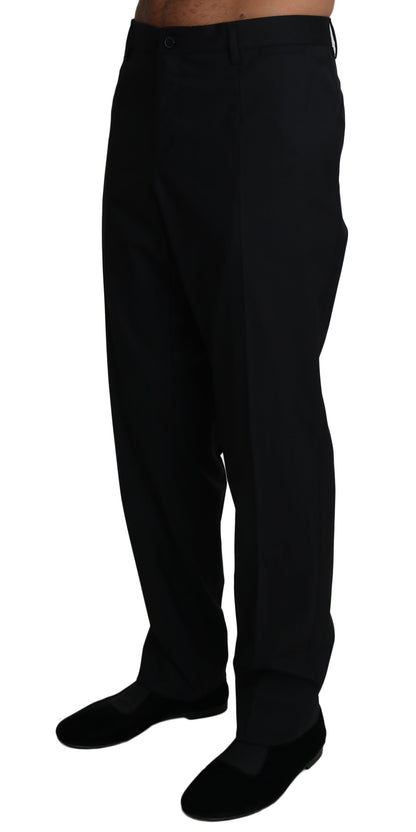 Dolce &amp; Gabbana Schwarze Stretch-Anzughose aus Wolle