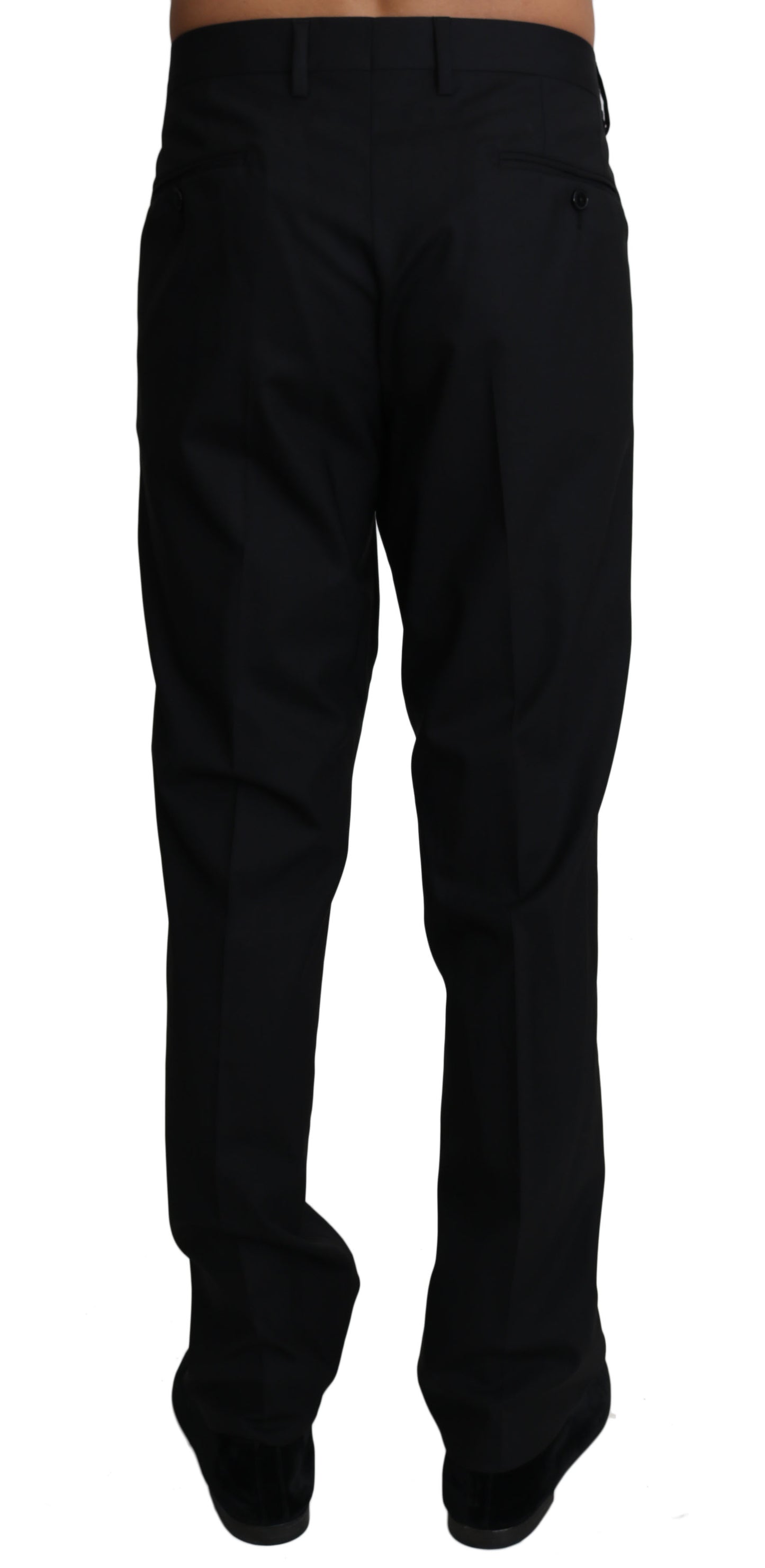 Dolce &amp; Gabbana Schwarze Stretch-Anzughose aus Wolle