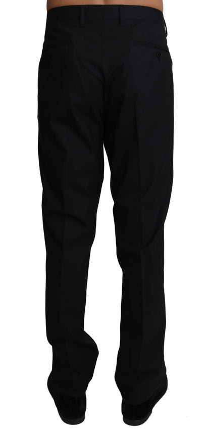 Dolce &amp; Gabbana Schwarze Stretch-Anzughose aus Wolle