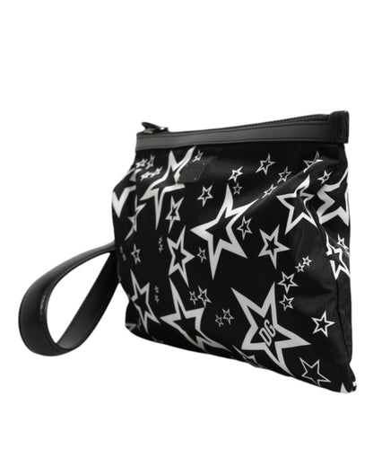 Dolce &amp; Gabbana Clutch mit schwarzem und weißem Sternenmuster