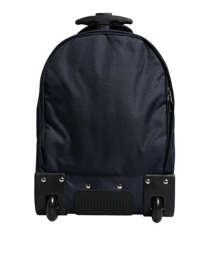 Dolce &amp; Gabbana Blue Red Polyester Kids Back Pack Wheel Suitcase Bag