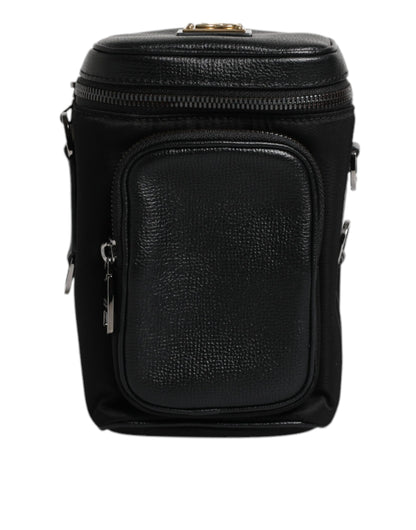 Dolce &amp; Gabbana Black Leather Logo Purse Crossbody Camera Bag