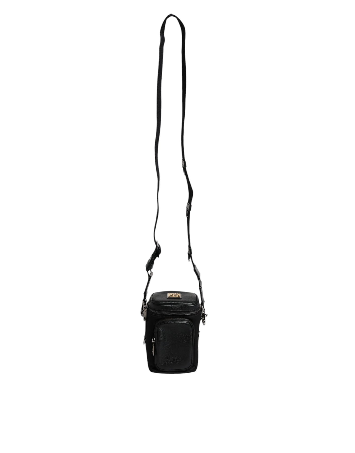 Dolce &amp; Gabbana Black Leather Logo Purse Crossbody Camera Bag