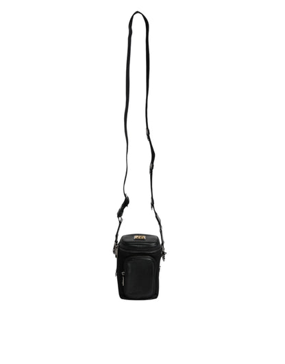 Dolce &amp; Gabbana Black Leather Logo Purse Crossbody Camera Bag