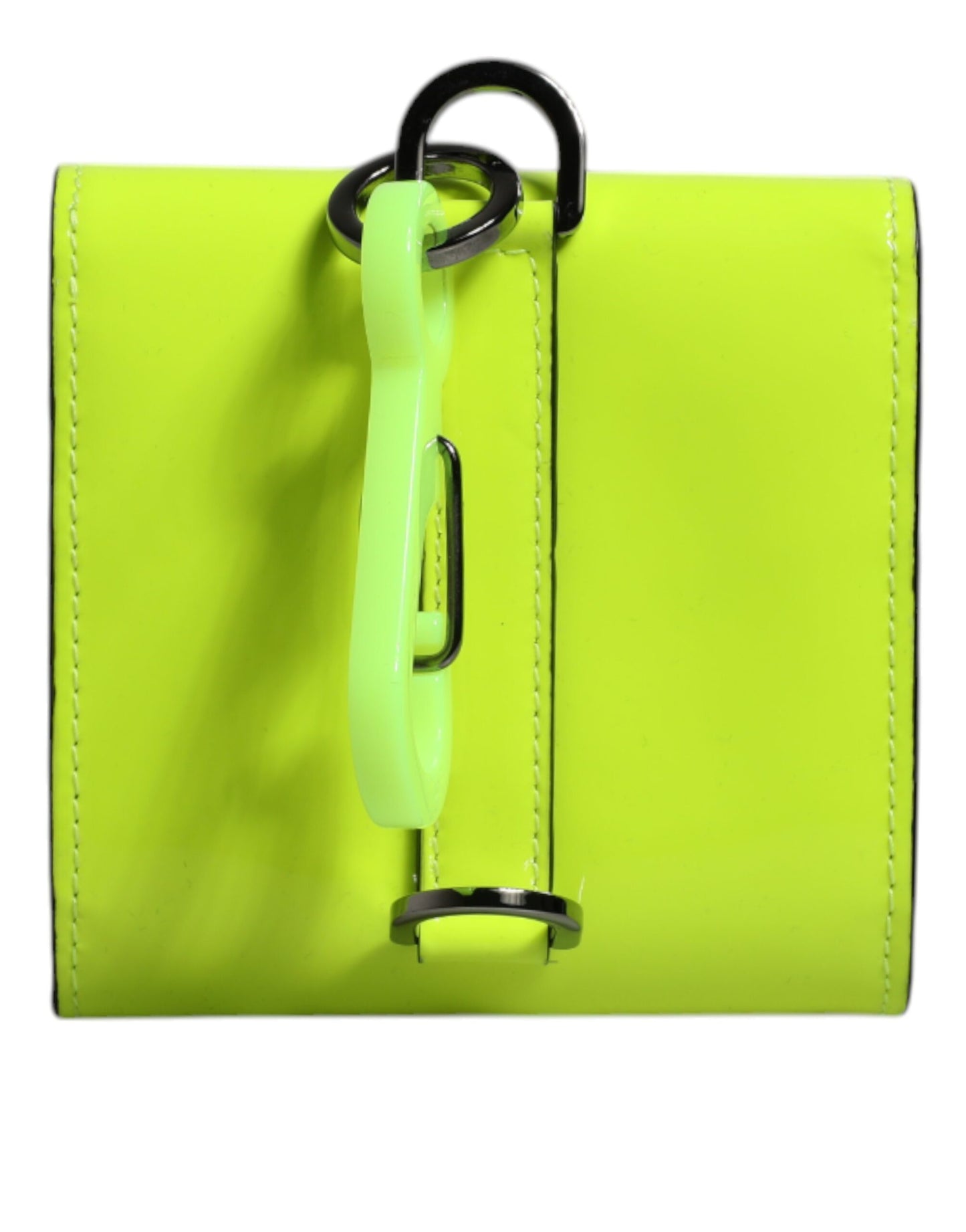 Dolce &amp; Gabbana Yellow Green Bifold DG Logo Neck Strap Cardholder Wallet
