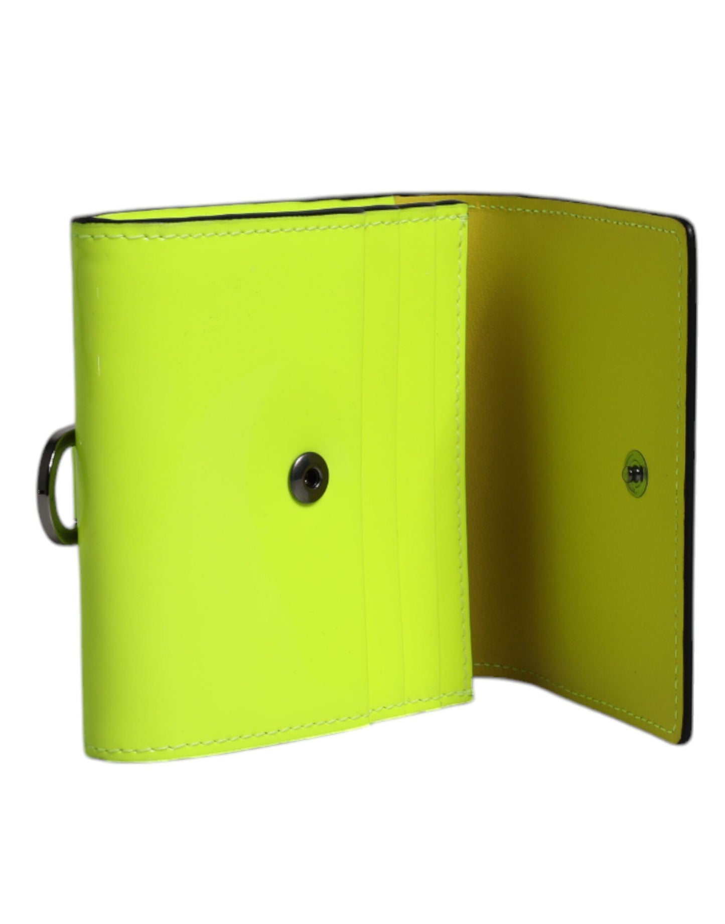 Dolce &amp; Gabbana Yellow Green Bifold DG Logo Neck Strap Cardholder Wallet