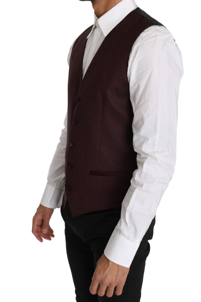 Dolce &amp; Gabbana Weste aus Wolle und Seide mit violettem Muster