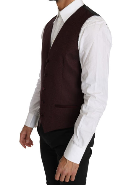 Dolce &amp; Gabbana Weste aus Wolle und Seide mit violettem Muster