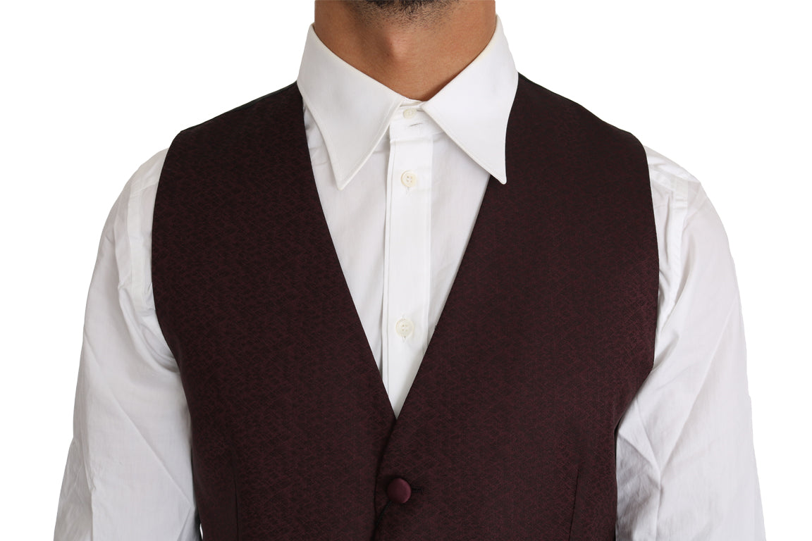 Dolce &amp; Gabbana Weste aus Wolle und Seide mit violettem Muster