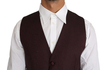 Dolce &amp; Gabbana Weste aus Wolle und Seide mit violettem Muster