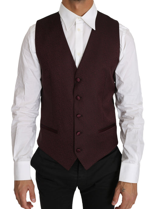Dolce &amp; Gabbana Weste aus Wolle und Seide mit violettem Muster