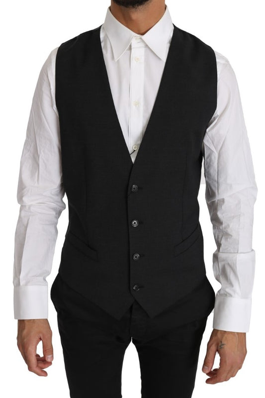 Dolce &amp; Gabbana Graue Weste aus 100 % Wolle
