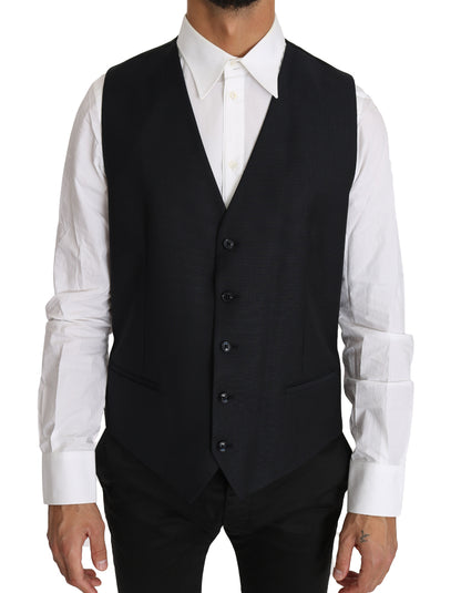 Dolce &amp; Gabbana Graue Weste aus Wolle und Seide