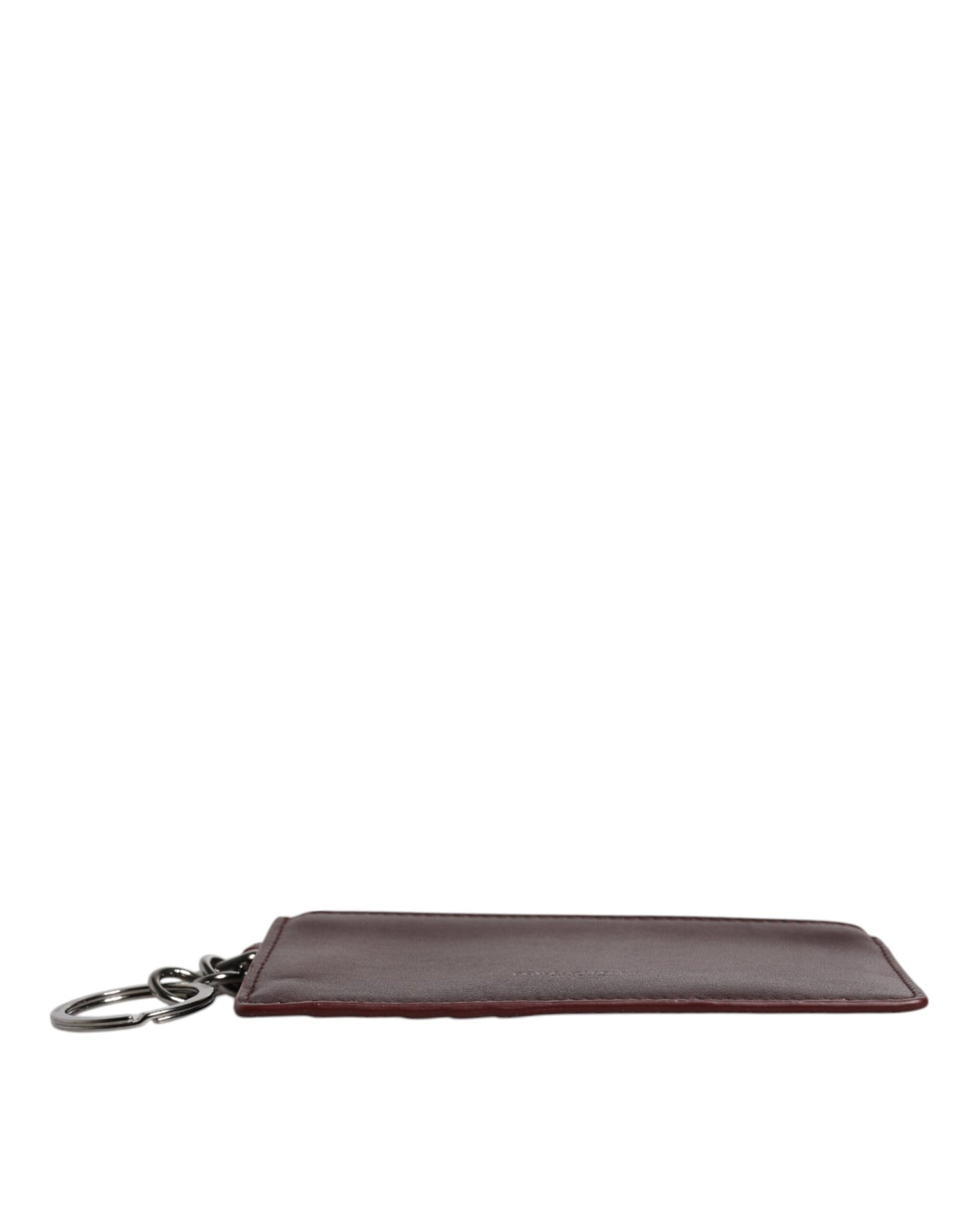 Dolce &amp; Gabbana Brown Calfskin Leather DG Logo Card Holder Wallet