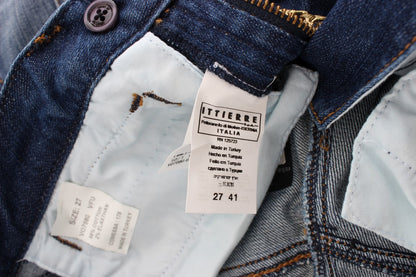 Cavalli Bootcut-Jeans aus Stretch-Baumwolle in blauer Waschung