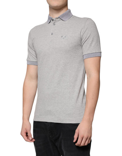 Dolce &amp; Gabbana Gray Collared Short Sleeves Men Polo T-shirt