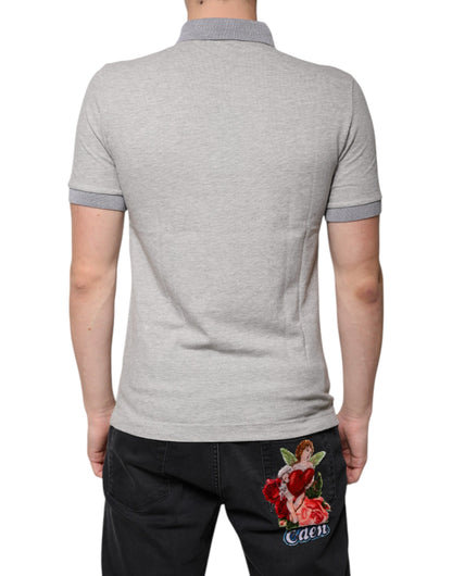 Dolce &amp; Gabbana Gray Collared Short Sleeves Men Polo T-shirt